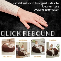 4-Foot Medium Bean Bag Sofa Chair with Eco‑Friendly Bead Filling, Washable Cover, Reading Lounger for Adults, 100L x 100W x 50H cm, Black(m-6)