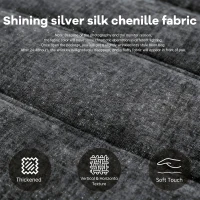 Modern Bean Bag Lazy Sofa with Stylish Chenille Finish, Ergonomic Bean Bag Chair for Compact Spaces, 110L x 90W x 67H cm, Dark Gray(m-8)