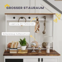 PawHut Hondenkooi met opbergplank voor speelgoed, haken voor lijnen, Krijtbord, Gum, voor grote honden, Wit(m-5)