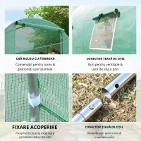 Outsunny Sera Gradina 3×2 m, Verde, PE & Cadru din Otel(m-5)