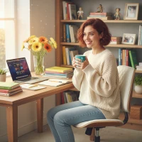 HOMCOM Cadeira de Escritório sem Braços Giratória Estofada em Couro Sintético com Encosto Curvado Assento em Forma de U Altura Ajustável Basculante 48,5x53x88-98 cm Branca(m-8)