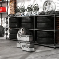 HOMCOM Set de 3 cutii pentru scule, oțel inoxidabil, plastic, culoare argintie(m-5)