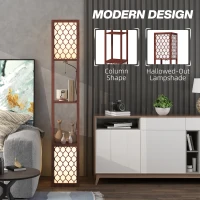 HOMCOM Duo Light Floor Shelves - Brown(m-5)