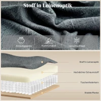 HOMCOM Massagesessel mit Aufstehhilfe, Relaxsessel, Vibrationsköpfe, mit Neigefunktion, Leinenoptik, Grau(m-6)