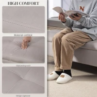 HOMCOM Bancă Otomană de Depozitare, Capăt de Pat din Catifea cu Picioare și Spațiu de Depozitare, 120x44x44.5 cm, Gri Deschis(m-7)
