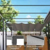 Outsunny 3 x 3 m Garten-Pergola mit einziehbarem Dach, Pavillon, Baldachin für Schatten, UPF30+, Grau(m-6)