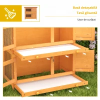 PawHut cusca de exterior pentru iepuri, lemn brad 90x45x90cm(m-6)