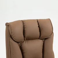 HOMCOM 155° Reclining Faux Leather Swivel Office Chair - Brown(m-9)