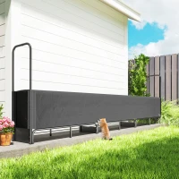 Outsunny Range bûches extérieur, abri bois de chauffage couverture imperméable 600D Oxford charge 300 kg 389 x 38 x 118 cm noir(m-7)