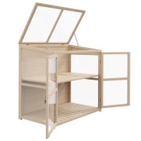 Outsunny Răsadniță pat de cultivare, rezistent la intemperii, 2 niveluri, lemn de brad, 103 x 61 x 103 cm, natural(m-6)