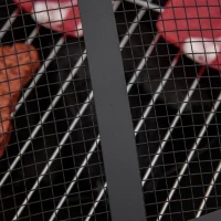 Outsunny Cuvă de foc cu cârlig, protecție la scântei, coș de foc, masă pentru foc rotund, loc de foc pentru grădină, camping, BBQ, oțel, negru, 81 x 81 x 50 cm(m-5)