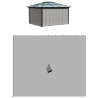 Outsunny Perdea de schimb pentru pavilion, set de 4, pentru pavilioane 3x3m, 302x205cm, Gri deschis(m-6)