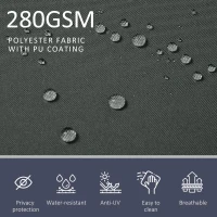 Outsunny Perdea Laterală Retractabilă cu Mâner, Paravan din Metal și Poliester 180 g/m², Anti-UV, pentru Intimitate Exterior, pentru Balcon Grădină, 600x180 cm, Gri(m-4)