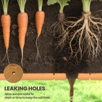 Outsunny Garden Wooden Planters, Rectangular 8 Compartment Plant Stand, Oak Tone(m-6)