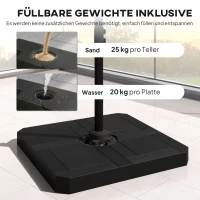 Outsunny Alu Ampelschirm  Ø244cm Sonnenschirm mit Kurbel Ständer Wasserabweisend 360° drehbar Dunkelgrau(m-4)
