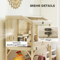 PawHut Hamsterkäfig, 2 Ebenen, Kleintierkäfig mit Aufbewahrungsfach, Zubehör, 84 x 53 x 110 cm, Naturholz(m-8)