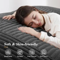 3-In-1 Convertible Bean Bag Chair with Soft Ribbed Corduroy Fabric, Memory Foam Lounger with Removable Cover, 185L x 132W cm, Dark Gray(m-6)