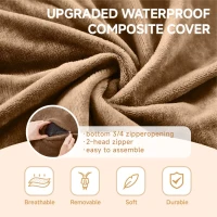 4-Foot Medium Bean Bag Sofa Chair with Eco‑Friendly Bead Filling, Washable Cover, Reading Lounger for Adults, 100L x 100W x 50H cm, Coffee(m-7)