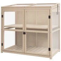 Outsunny Răsadniță pat de cultivare, rezistent la intemperii, 2 niveluri, lemn de brad, 103 x 61 x 103 cm, natural(m-7)