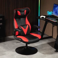 Vinsetto Scaun de gaming cu funcție de balans, scaun rotativ, reglabil pe înălțime, șezut căptușit, metal, 67 x 71 x 112 cm, Roșu(m-2)