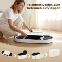 HOMCOM Sitzbank mit Stauraum Klappbar Polsterbank mit Samt-Optik für Wohnzimmer 76 x 38 x 35 cm Creme(m-5)