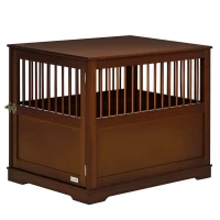 PawHut Cușcă pentru câini incl. încuietoare, suport ridicat, cutie de transport, 80,5 cm x 59,5 cm x 67,5 cm, Maro(m-6)