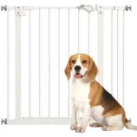 PawHut Grilaj de protecție pentru câini, barieră, grilaj de protecție pentru animale de companie, Metal, plastic, 74-87 cm, Alb(m-7)