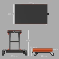 HOMCOM Cric pentru motocicletă 500 kg, platformă reglabilă 135-390 mm, oțel, portocaliu(m-3)