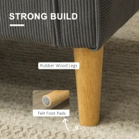 HOMCOM Small Two-Seater Corduroy Sofa - Grey(m-7)