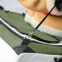 PawHut Cărucior pentru câini Cărucior pentru animale Cărucior pentru câini, pliabil, coș detașabil, 81 x 58 x 97,5 cm, Negru+Verde închis+Alb(m-5)