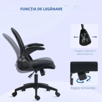 Vinsetto Scaun Birou Ergonomic – Spatar Plasa & sezut Tapitat(m-6)