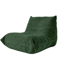 Soft Bean Bag Lazy Sofa with High-Rebound Sponge and Easy-Clean Chenille, Modern Couch with Non-slip Base, 110L x 90W x 67H cm, Green(m-2)