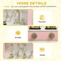 AIYAPLAY Kitchen Playset with Pretend Play Cooking Accessories, Play Kitchen with Oven, Microwave and Sink, Pink(m-7)