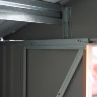 Outsunny Casuta Gradina Fier Galben 277×191×192 cm – Magazie Spatioasa(m-18)