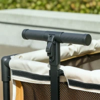 PawHut Cărucior pentru câini buggy pliabil pentru câini și pisici până la 30 kg 110 x 65 x 102 cm Maro(m-5)