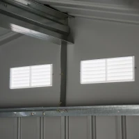 Outsunny Casuta Gradina Fier Galben 277×191×192 cm – Magazie Spatioasa(m-17)