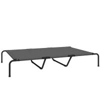 PawHut Pat Ridicat pentru Câini de Talie Mare, Targă Portabilă din Oțel și Plasă Respirabilă, Ușor de Montat, Gri, 152x94x23 cm(m-1)