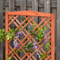 Outsunny jardinieră înălțată suport flori grădină cu grilaj din lemn galben 60 x 30 x 122,5 cm(m-5)