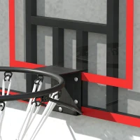 SPORTNOW Coș de baschet pentru montare pe perete, interior/exterior, panou spate robust din PC, plasă din nylon, inel din oțel, 113x61x73 cm(m-4)