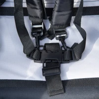 HOMCOM Remorcă pentru bicicletă pentru copii, cărucior pusher, cu frâne, pliabil, pentru 2 copii, Gri/Negru(m-5)