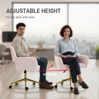 HOMCOM Faux Fur Rabbit Chair - Light Pink(m-7)