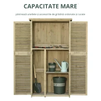 Outsunny Casuta Lemn Brad – 4 Compartimente, Depozit Gradina(m-5)