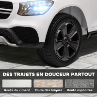 AIYAPLAY Mașină electrică pentru copii, vehicul electric 12V, telecomandă 2,4G, 3 viteze, pornire lentă, 105x68x50cm, alb(m-4)