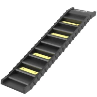 PawHut Rampă Pliabilă pentru Câini pentru Mașini și Paturi Înalte, Scară Portabilă cu 10 Trepte Antiderapante, Ușoară, Suportă Până la 68 kg, Negru(m-10)