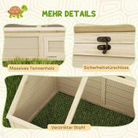 PawHut Cutie pentru țestoase, țarc pentru țestoase de exterior, design fără podea, ușor de deschis, adăpost pentru țestoase, natural(m-4)