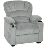 HOMCOM Sillón Relax Reclinable Eléctrico Silencioso con Función Memoria Reposapiés Mando a Distancia Bolsillo Lateral Gris(m-11)