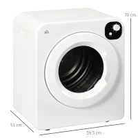 Vented Tumble Dryer, Portable Dryer with 7 Programmers, White(m-3)