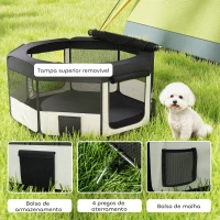 PawHut Parque Dobrável para Cães e Gatos Cercado Portátil para Animais Pequenos em Tecido Oxford Impermeável com 2 Portas Ø90x41 cm Preto(m-5)