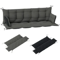 Outsunny Set de perne pentru bancă sau leagăn Hollywood, bicolor, poliester, spumă, 180 x 110 x 8 cm, Gri închis(m-6)