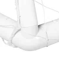 SPORTNOW Poartă de fotbal, plasă robustă, cadru din plastic, țăruși, 300L x 120B x 200H cm, Alb(m-5)